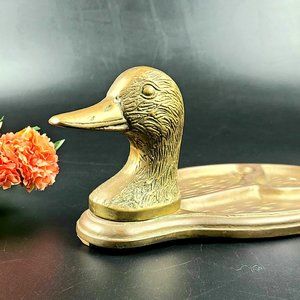 Vintage- Duck Shaped Divided Tray - Made in Taiwan - Solid Brass